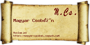 Magyar Csobán névjegykártya